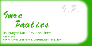 imre pavlics business card